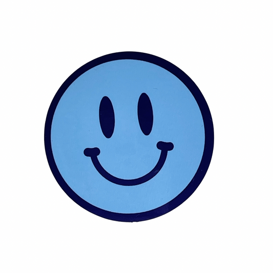 Blue Happy Face Sticker