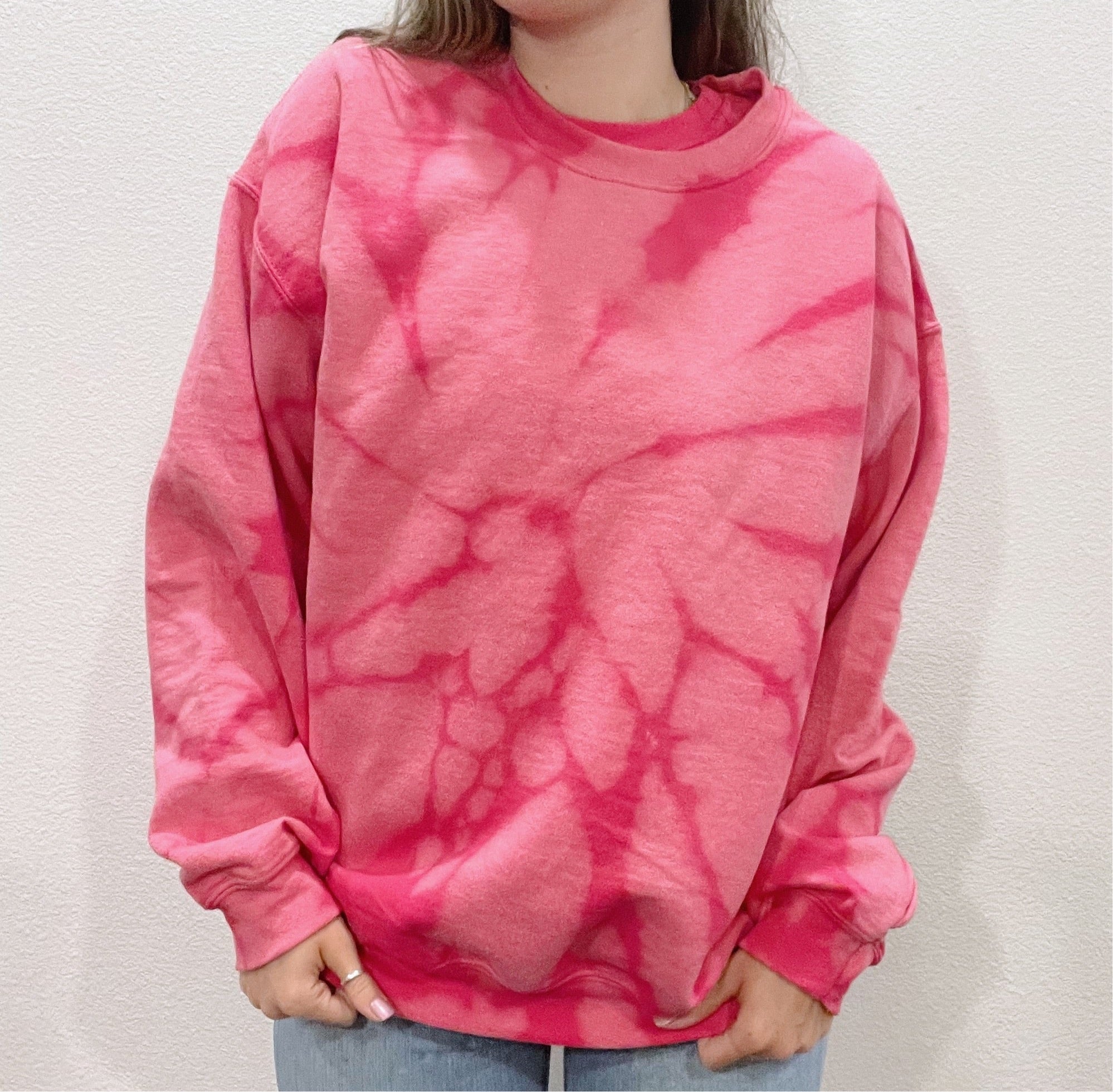 Hot pink discount tie dye sweatshirt