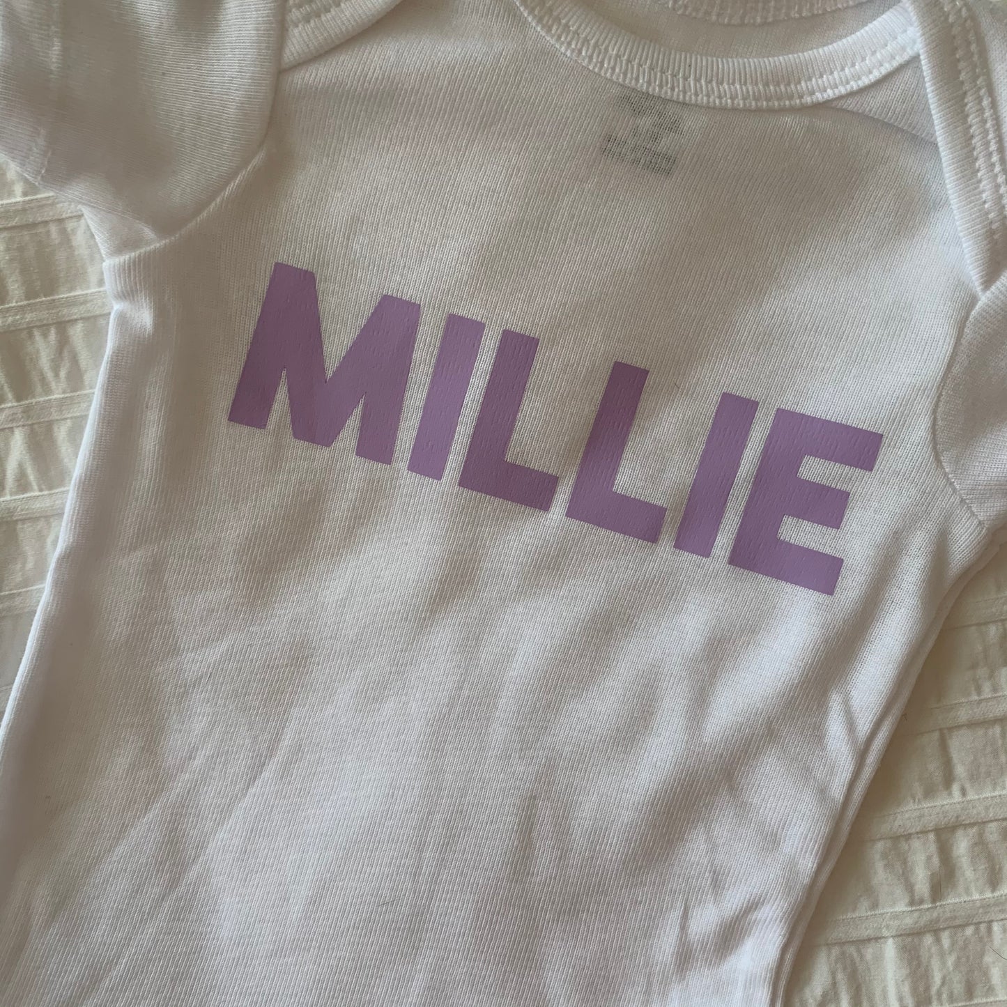 Custom Single Color Name Baby Bodysuit