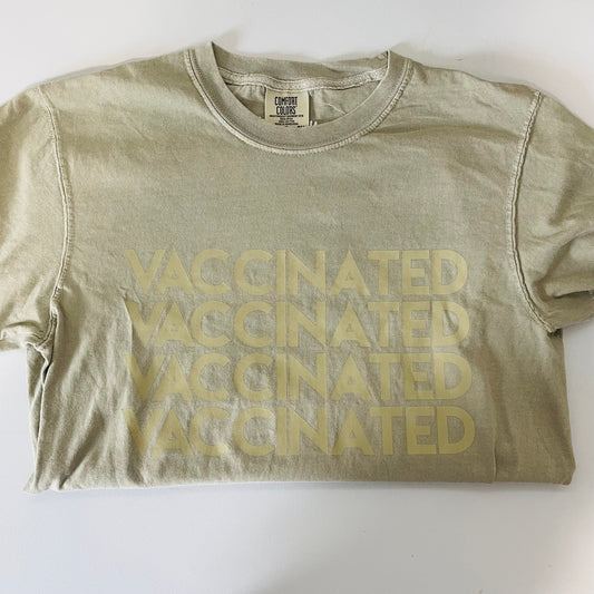 Solid Sand VACCINATED Tee