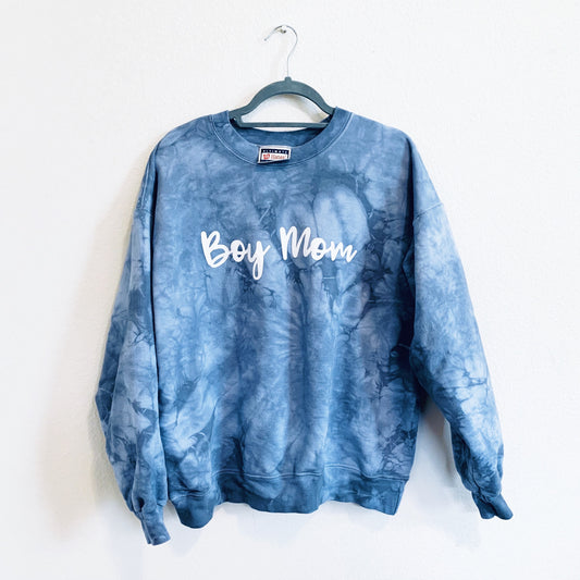 Boy Mom Tie Dye Sweatshirt (script letters)