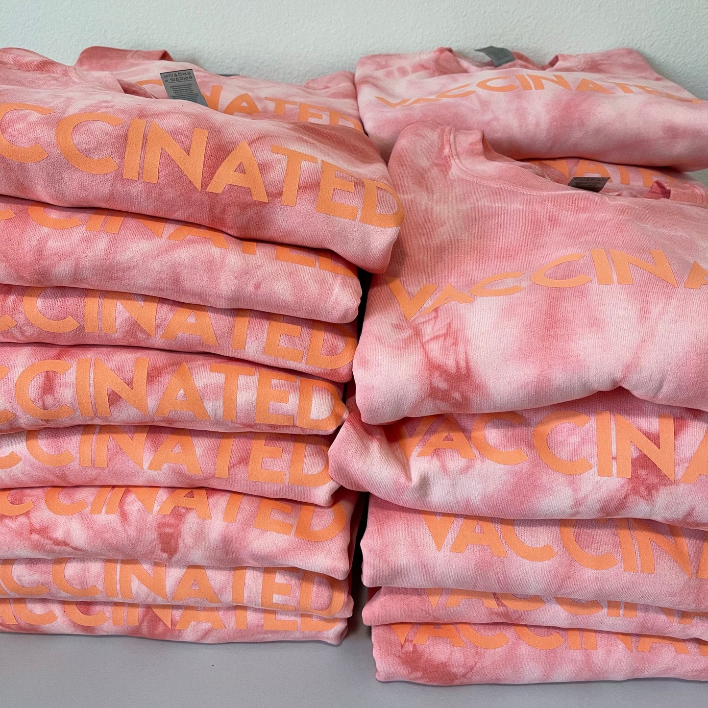 Peach Tie Dye VACCINATED Sweatshirt