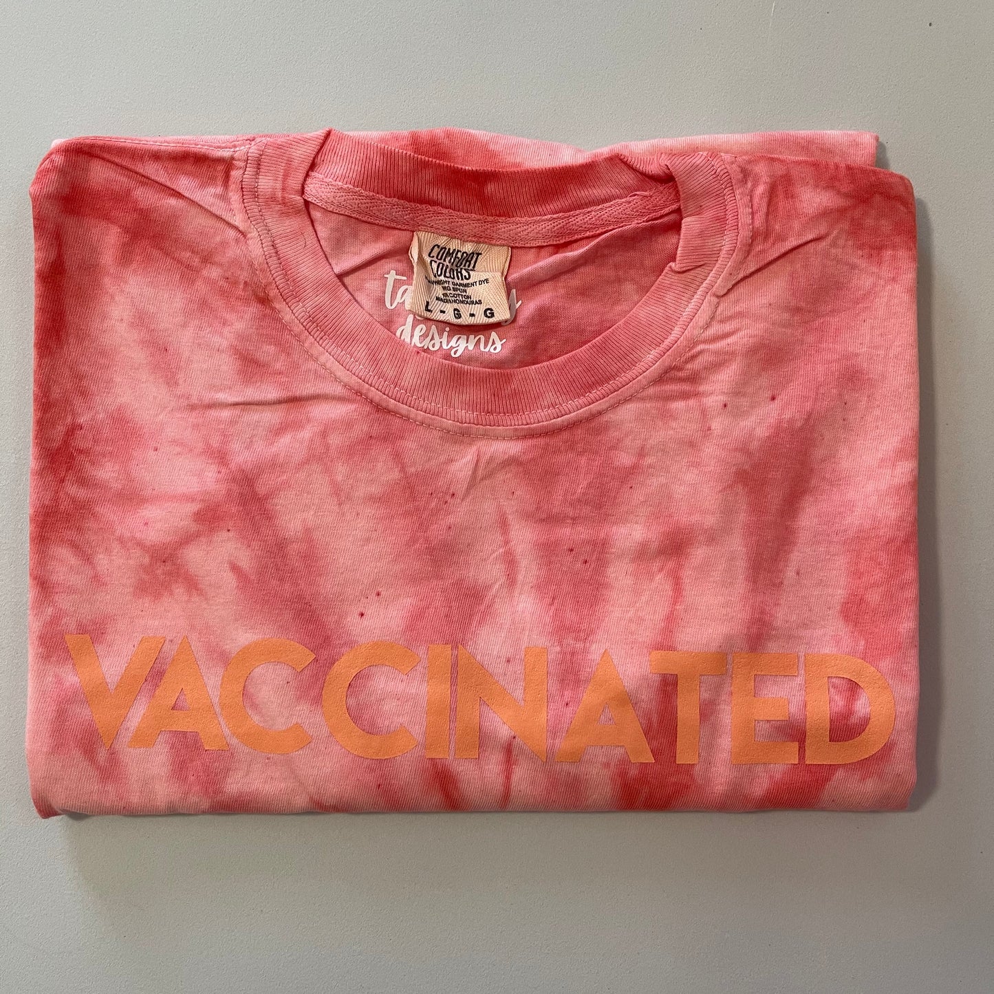 Peach Tie Dye VACCINATED Tee