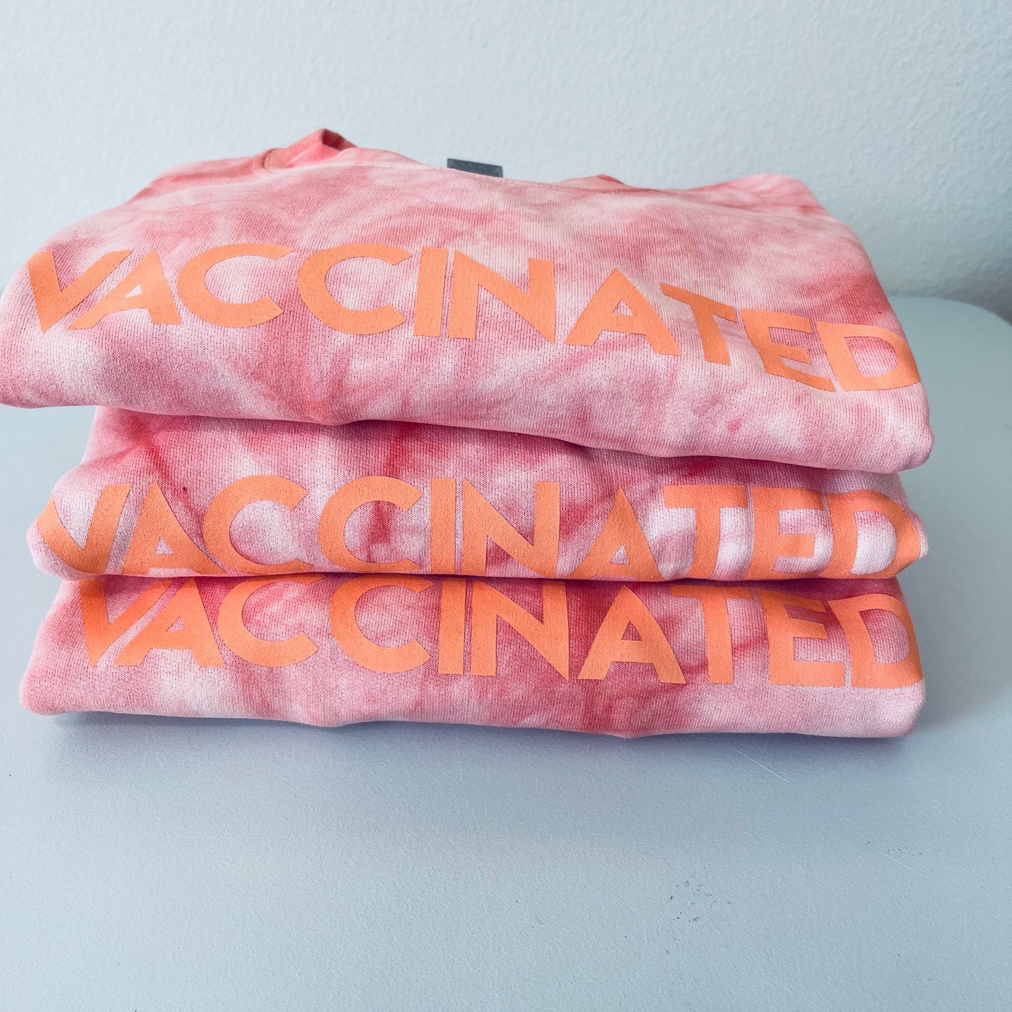 Peach Tie Dye VACCINATED Sweatshirt