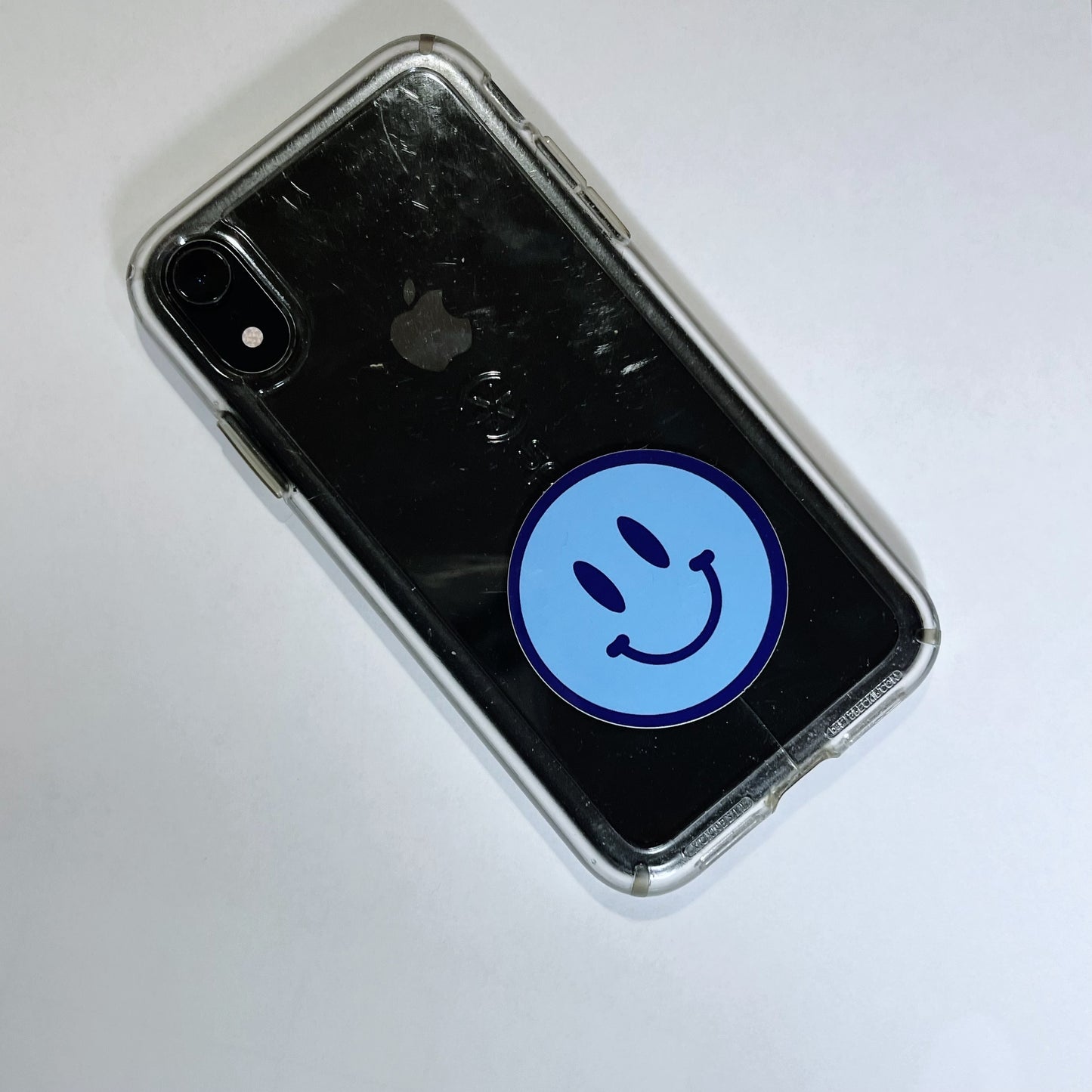 Blue Happy Face Sticker