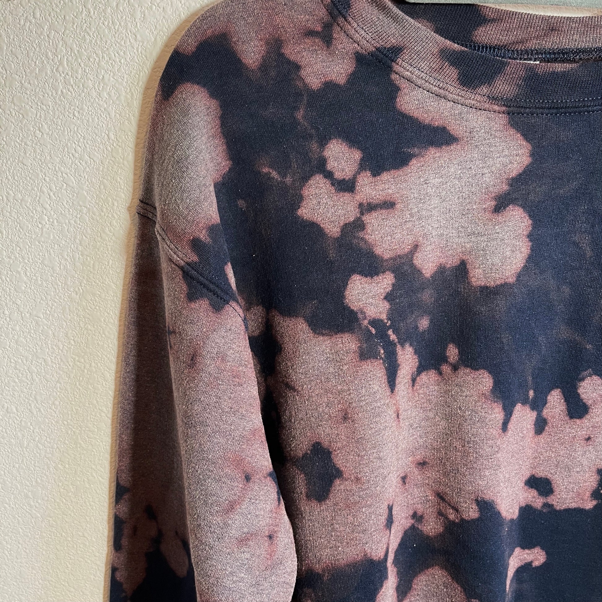 Navy Bleach Dye Sweatshirt Small - Main Image