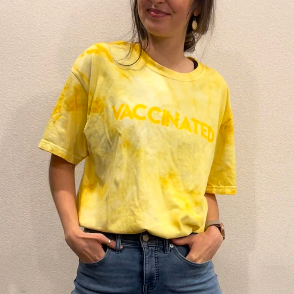 Golden Tie Dye VACCINATED Tee