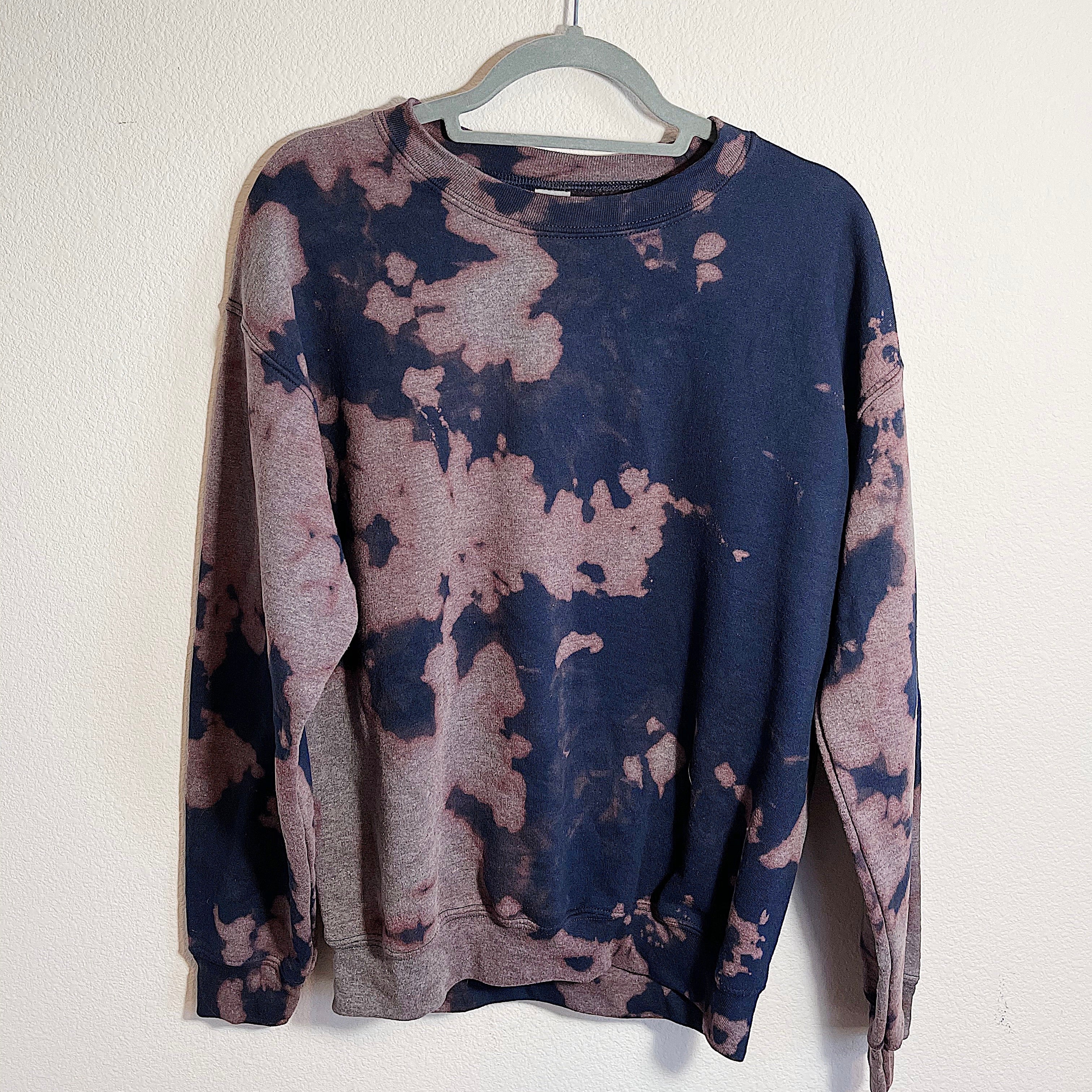 Navy Bleach Dye Sweatshirt – TayCravy Designs