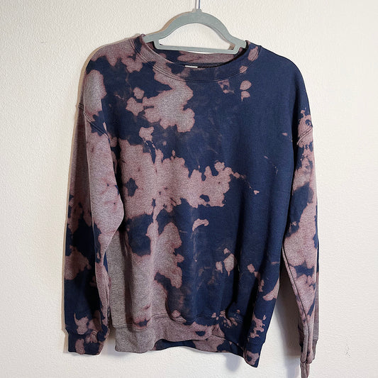 Navy Bleach Dye Sweatshirt