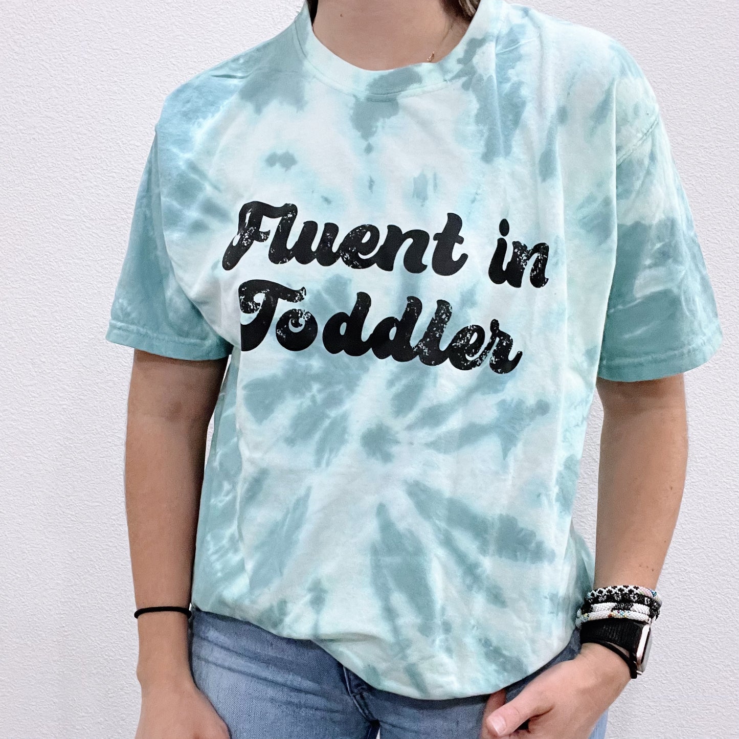 Fluent in Toddler Tie Dye Tee