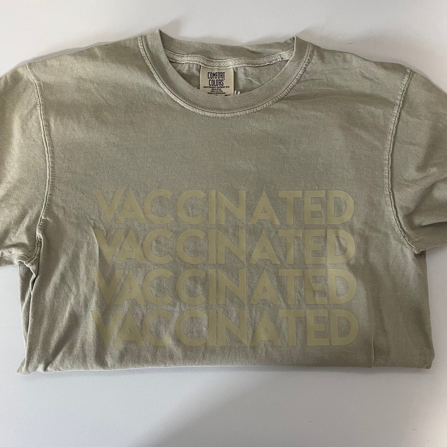 Solid Sand VACCINATED Tee