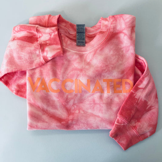 Peach Tie Dye VACCINATED Sweatshirt