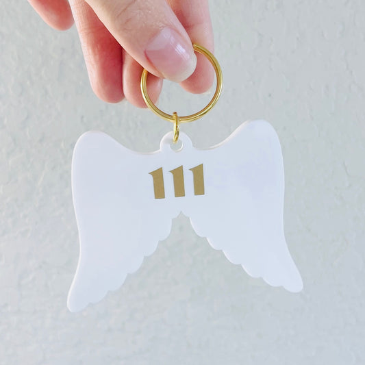 Angel Numbers Acrylic Wings Keychain